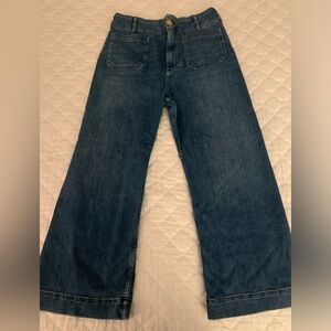The Colette Denim Cropped Wide Leg Denim. 
Size 30
